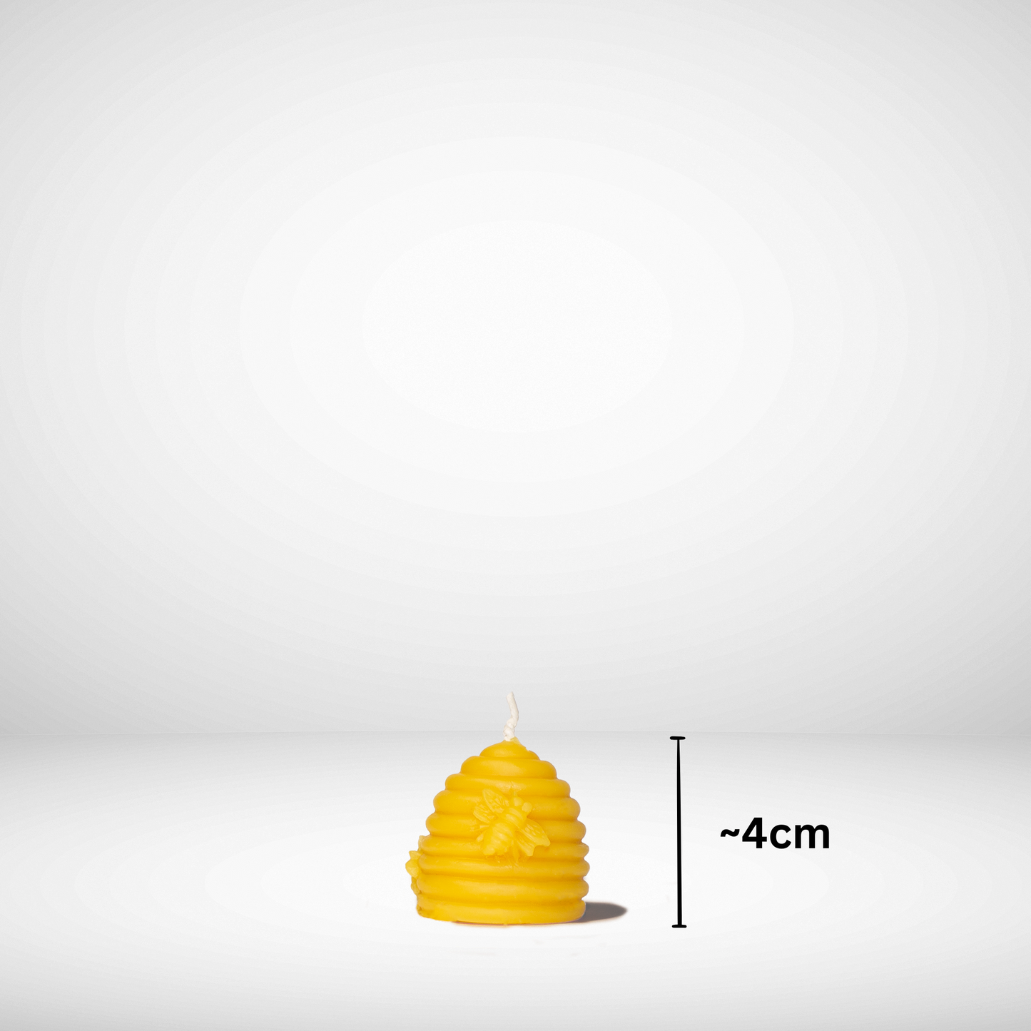 Beeswax Beehive Candle Mini with dimensions