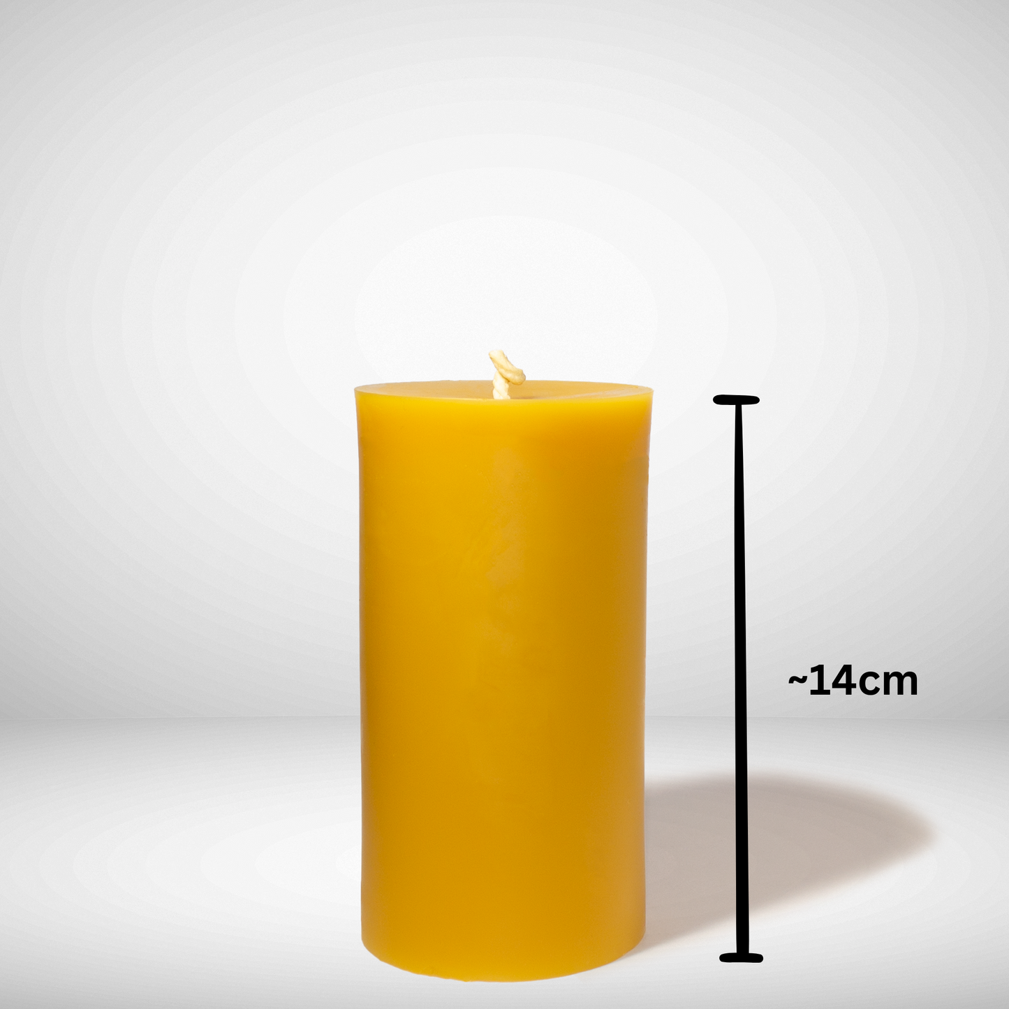 Beeswax Pillar candle with dimensions