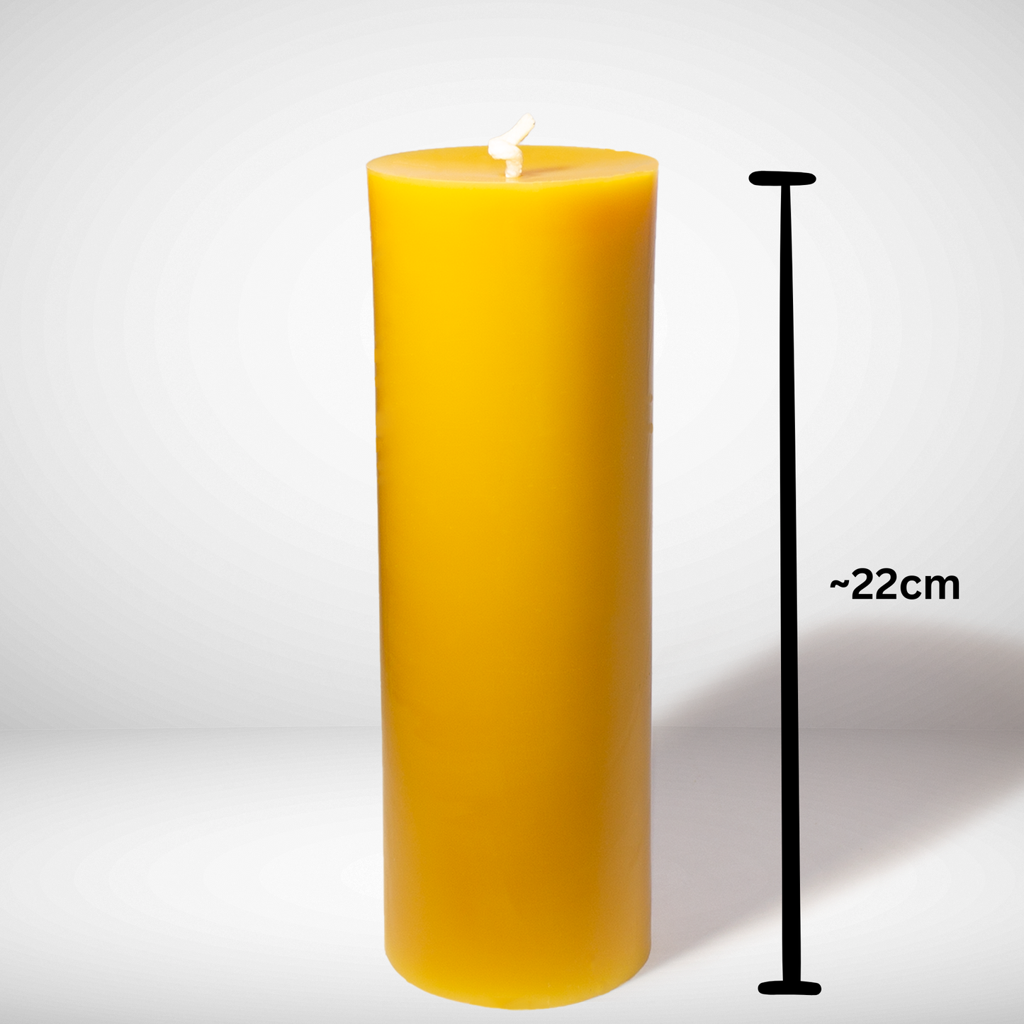 Beeswax Pillar Candle with dimensions