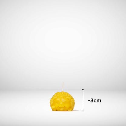 Beeswax Hedgehog Candle with dimensions