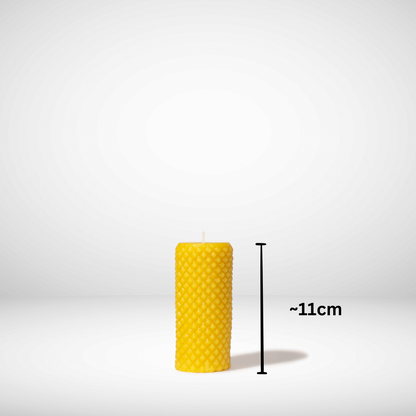 Beeswax Diamond Pillar Candle with dimensions