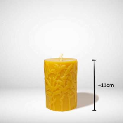Beeswax Wild Meadow Candle with dimensions