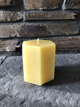 Load image into Gallery viewer, Hexagon Beeswax Pillar Candle
