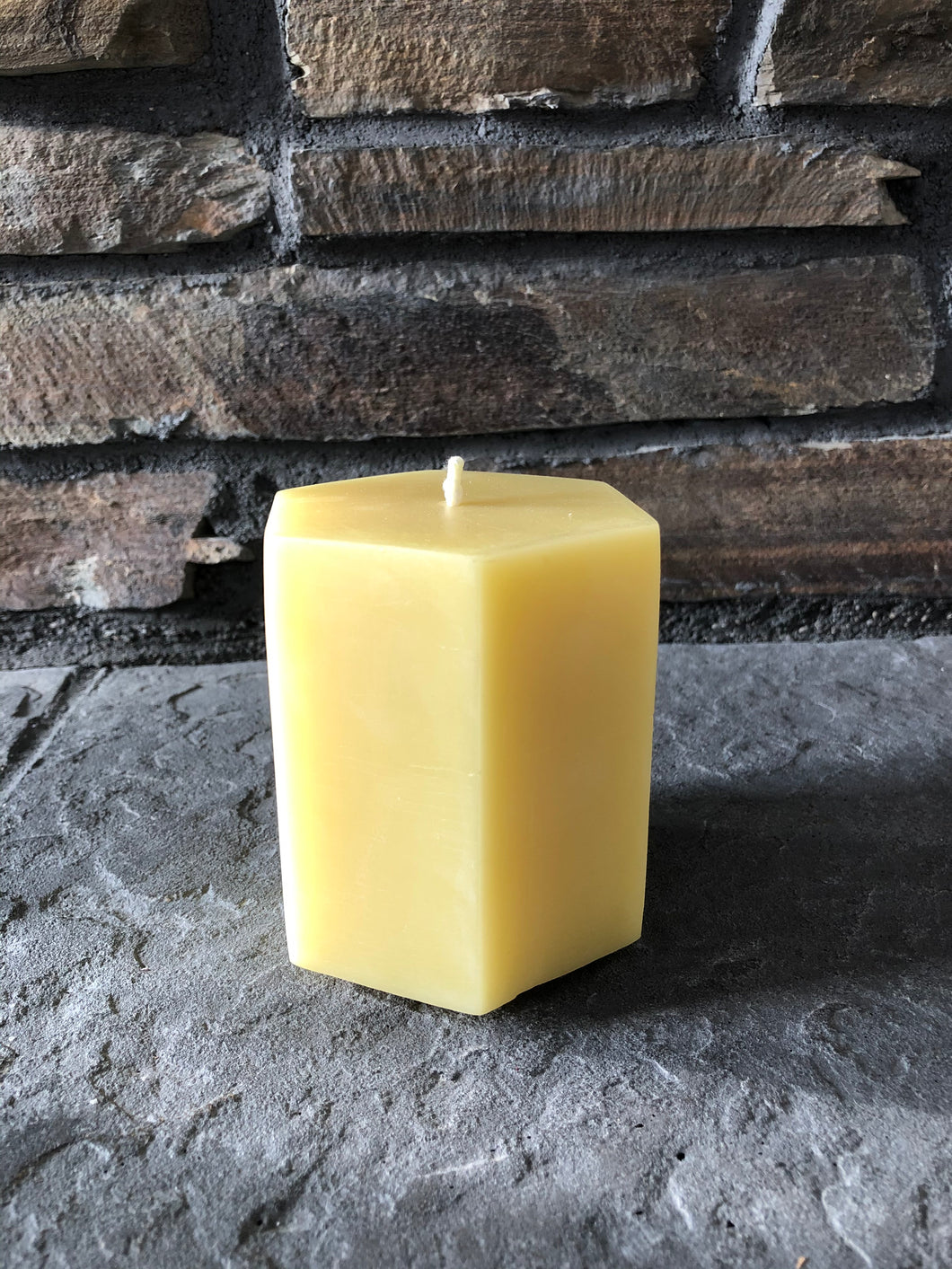 Hexagon Beeswax Pillar Candle