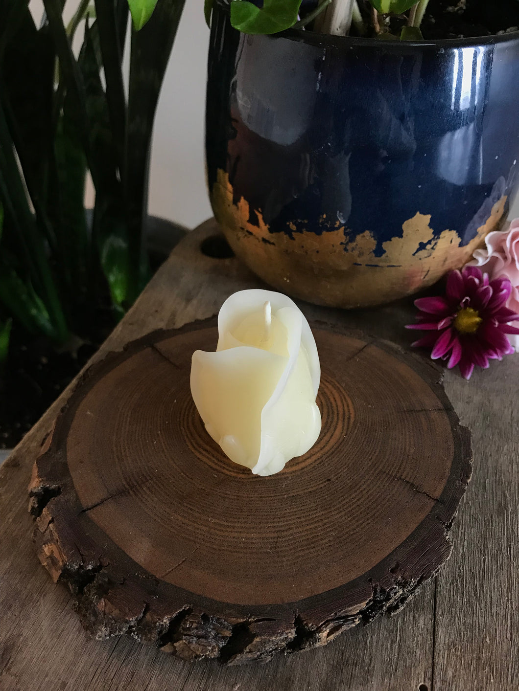 Beeswax Rose Candle