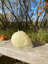 Load image into Gallery viewer, Beeswax Flower Skull Candle
